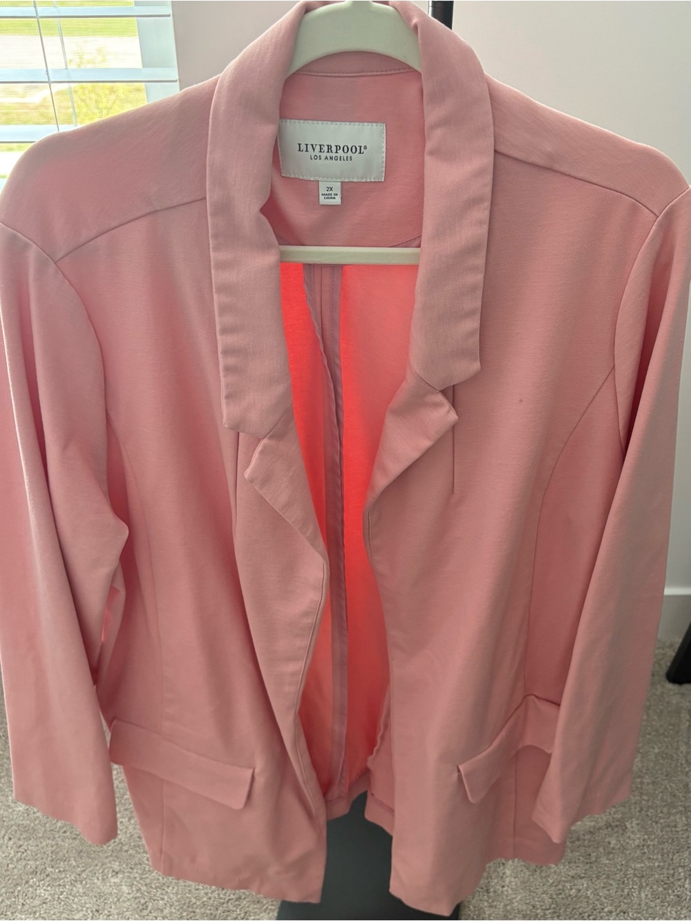 Liverpool Soft Pink Open-Front Blazer